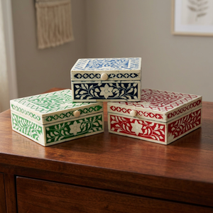BS INTERNATIONAL Great Gifting Bulk Supply Custom Size Octagon Square Handmade Bone Inlay Printed Storage <b>Boxes</b> Jewelry - Product Image 1