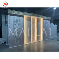 Panneau LED lumineux en PVC acrylique 3D sculpté, support de toile de fond de scène de mariage, taille personnalisée, directement de l'usine, pour banquets d'hôtel