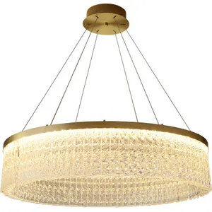 Nouveau prix usine chaude Style industriel de luxe en laiton linéaire suspension lampe Vintage cristal or suspension