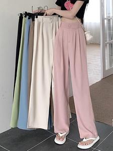 <span class=keywords><strong>Pantaloni</strong></span> da <span class=keywords><strong>Donna</strong></span> Stile Coreano a Vita Alta, Tinta Unita, Gamba Dritta, Casual Business, Lunghezza alla Caviglia - Product Image 4