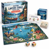 Jeu de société Fancboard Custom Lakeside Stories, plateau en carton pliable en 4, support multilingue, papier recyclable, pour tous les âges