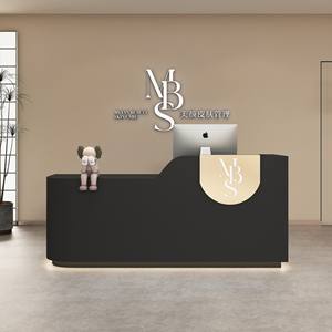 Petit bureau de réception Salon de coiffure Mobilier de salon de beauté Comptoir en bois massif Service de réception - Product Image 4