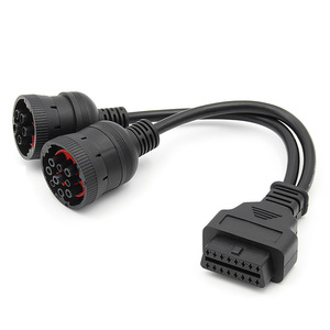J1708 + J1939 Cable adaptador <span class=keywords><strong>OBD</strong></span> de 6 + 9 pines para camiones, vehículos, coches, lector de código de plástico y analizador de motor - Product Image 4
