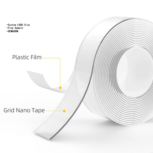 Tái Sử Dụng Trong Suốt Màu Đỏ Không Thấm Nước Nano Gel Hai Mặt Băng Cuộn Dính Hút Micro Bọt Nano Người Ngoài Hành Tinh Băng Cho Máy Tính Bảng - Product Image 6