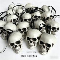 Nouvelles décorations réutilisables en PE pour la tête de squelette d'horreur d'Halloween 2026 pour fêtes, festivals, remises de diplômes, Thanksgiving, style gothique