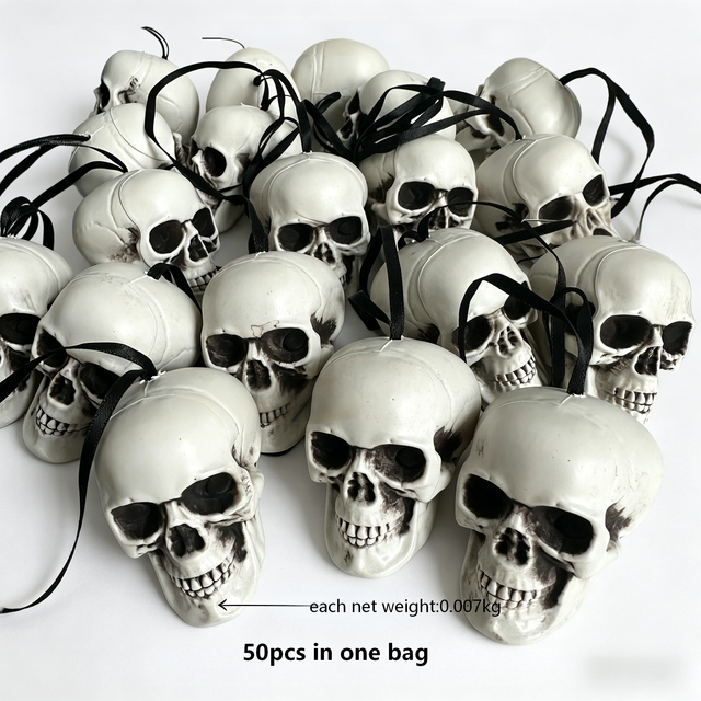 2026 Halloween Horror Skeleton Head PE Ornaments Reusable New Home Decorations for Party Festival Graduation Thanksgiving Gothic