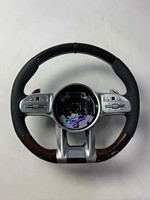 Volant personnalisable en cuir semi-perforé en fibre de carbone pour Mercedes Benz W204 W205 W212 W213, modèle libellule