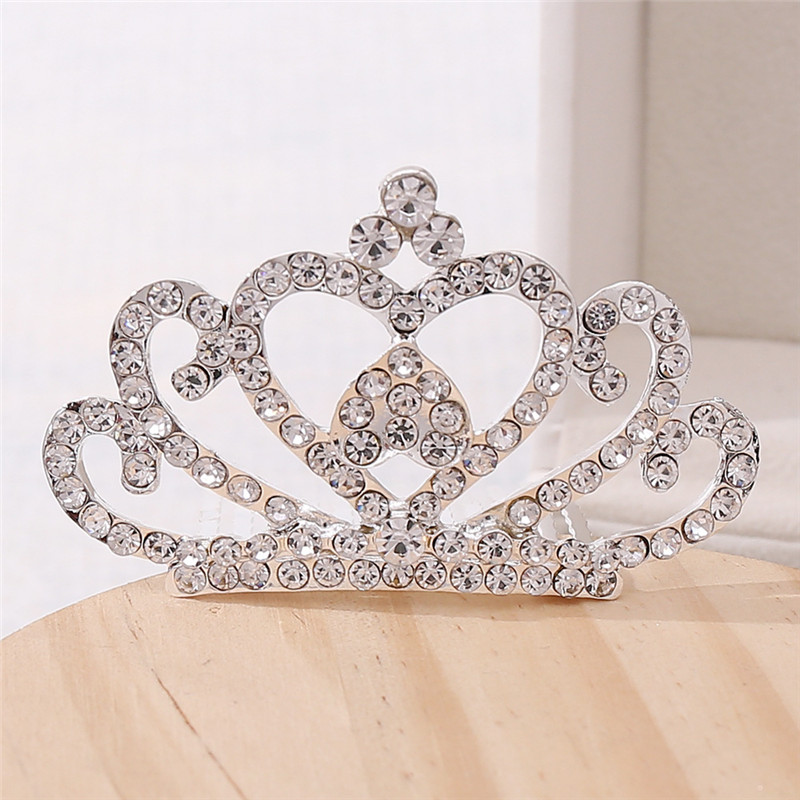 K002 Diamond Tiara Crown for Kids - Love Heart Shape Tiaras