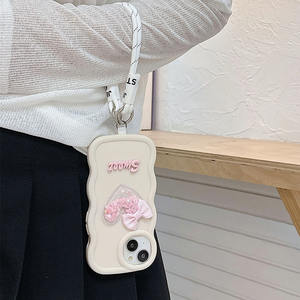 Love cuore fiocco ondulato morbido TPU custodia per telefono appeso corda per <span class=keywords><strong>Samsung</strong></span> S25 Ultra S24 Plus S23 S24FE S23FE A05 A06 A53 A54 <span class=keywords><strong>Cover</strong></span> posteriore - Product Image 6