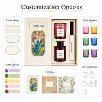 Ensemble cadeau de bougies parfumées artisanales en cire de soja personnalisées avec boîte d'emballage avec logo pour la décoration de la maison, les fêtes, les mariages et les anniversaires