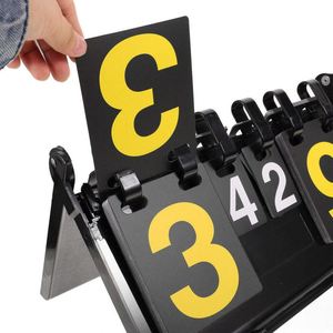 Tableau d'affichage des scores sportifs à 4 chiffres - Numéroteur mécanique à bascule pour badminton, basketball, tennis de table |   Équipement de compétition et d'entraînement - Product Image 2