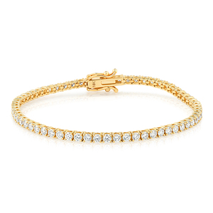 18K White/Yellow/<b>Rose</b> <b>Gold</b> Lab Diamond Tennis Bracelet - Product Image 3