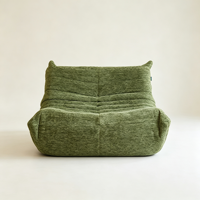 Canapé paresseux moderne nordique en chenille, fauteuil d'appoint vert rétro pour salon, chambre et balcon