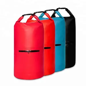 Yuanfeng Suporte de fábrica logotipo personalizado 500D PVC lona oceano pacote saco seco impermeável saco com bolso com zíper