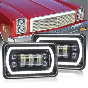 Werks großhandel 55w Off Road 4x6 LED-Scheinwerfer mit weißem gelbem Halo-Dichtung balken für Ford Ken worth Peter bilt Semi Truck