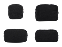 Écologique Hiver Doux Chaud Peluches Fourrure Fuzzy Velours Cosmétique Organisateur Zipper 0 Pochette Sac Femmes Teddy Maquillage Sac