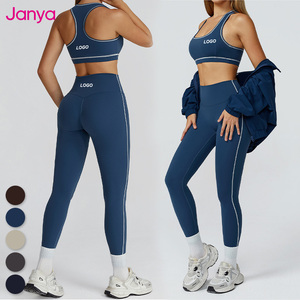 Set da Yoga Traspirante Color Block Janya con Reggiseno Sportivo Vogatore, Giacca con Zip e Leggings a Vita Alta per Donna, Completi per Palestra e Fitness - Product Image 5
