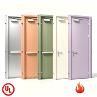 Puerta Cortafuego de Acero con Certificación UL, Puerta Metálica Hueca Resistente al Fuego con Marco para Proyectos de Edificios Comerciales, Fabricante