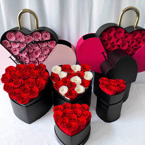 OEM Bán Buôn Hình Trái Tim Nhỏ Vòng Rose Hộp Vĩnh Cửu Bất Tử Bảo Quản Hoa Hồng Valentine Của Giáng Sinh Của Mẹ Ngày Bộ Quà Tặng - Product Image 1