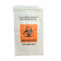Sac de transport de spécimens à risque biologique en PE, jetable, à trois couches, 6'x9', avec fermeture éclair et poche extérieure, marquage à chaud, certifié ISO9001