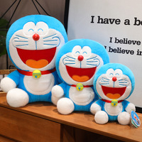 Peluche Doraemon, Chat Robot Souriant 4D, Peluche de Poche Bleue et Blanche, Personnage d'Anime, Décoration de Chambre, Jouet en Peluche OEM