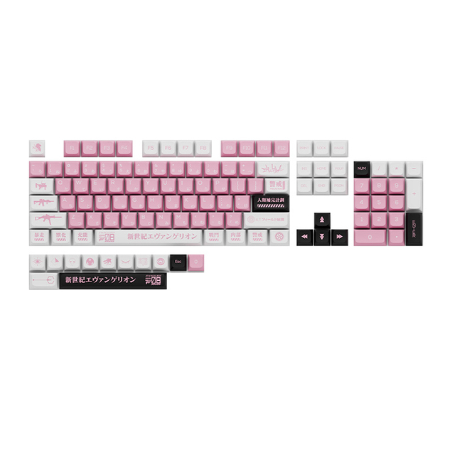 keyboard custom blue and pink pbt keycaps 75 abnt korean dye sublimation keycaps for mx switch mechanical keyboard
