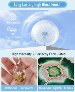 UV <strong>Resin</strong> 1000g Upgrade Crystal Clear Ultraviolet <strong>Epoxy</strong> <strong>Resin</strong> <strong>Glue</strong> Kit Quick Curing Hard UV <strong>Resin</strong> <strong>for</strong> Jewelry Coating and Casting - Product Image 4