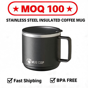 Mug à café isotherme en acier inoxydable 304 à <span class=keywords><strong>double</strong></span> paroi avec couvercle, design épuré, tasse de bureau, isolation thermique 6 heures, portable pour boissons chaudes - Product Image 1
