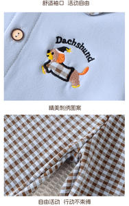 Pyjamas pour enfants pour l'automne et l'hiver nouveaux vêtements de maison à carreaux en <span class=keywords><strong>velours</strong></span> givré pour garçons et filles pour 0-9 ans ensemble deux pièces - Product Image 4