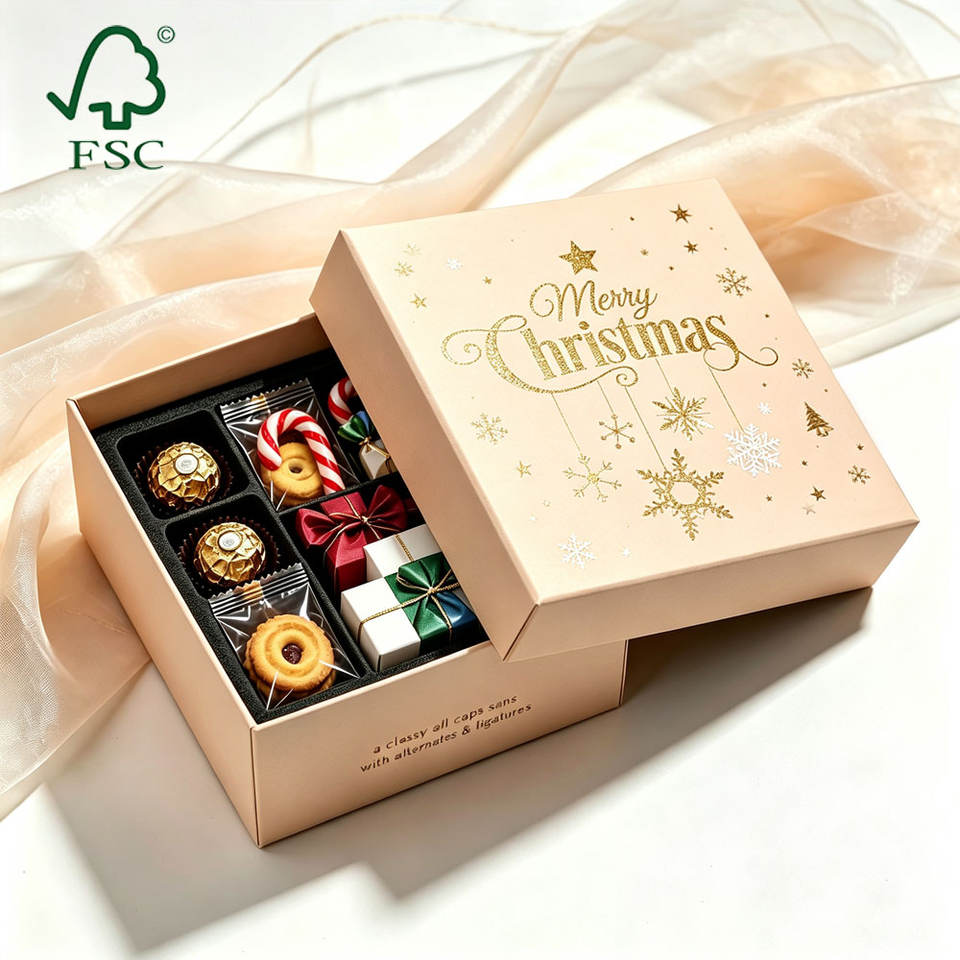 Luxury Christmas Telescopic Lid Box Rigid Paper Gift Candy Chocolate ...