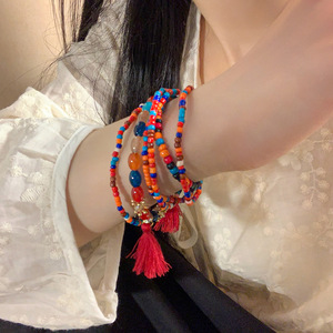 Style bohème multicouche perlé Bracelet femme été National vent lumière luxe niche Vintage main ensemble de bijoux en gros - Product Image 4