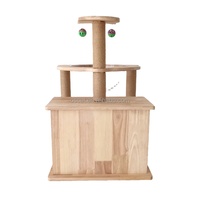 Tour à chat OSCAT EY-10, équipement vétérinaire, entièrement recouverte de sisal, en bois, avec condos de luxe et poteaux à gratter réutilisables