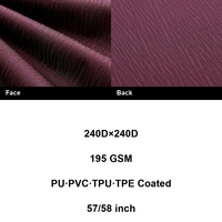 Tissu Oxford 100% Polyester OEM 240D, résistant au vent et aux déchirures, avec revêtement WR pour bagages d'extérieur, tentes, auvents, sacs à dos, enduit PU/PVC/TPU