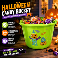 Cartoon Halloween Kürbis-Eimer Plastik-Süßigkeiteneimer Süßes oder Saures Tasche für Kinder Feiertagsfeier