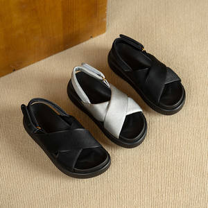 Piatti da donna personalizzati in fabbrica 2025 <span class=keywords><strong>sandali</strong></span> da donna estivi in <span class=keywords><strong>argento</strong></span> aperto <span class=keywords><strong>comodi</strong></span> in vera pelle <span class=keywords><strong>sandali</strong></span> da bambina taglie 34-40 - Product Image 4