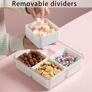 Wholesale Clear PP Snack <b>Storage</b> Box Airtight Divided Serving Tray Stackable Plastic Food <b>Container</b> for Organizing Wholesale - Product Image 4