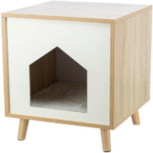Casa para Gatos Interior TRIXIE Isa, Mesa Auxiliar Moderna para Gatos y Mesita de Noche, Cueva Escondite para Gatos con Cojín Acogedor - Product Image 1