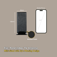 ANTENNA de TV Interior Plana Mini de Plástico ANTOP, Horizontal y Vertical, para Mesa, Rango de Frecuencia 470-862MHz, Impedancia 75, 20dB