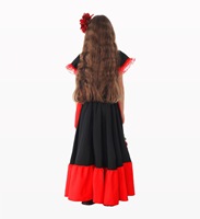 Costume de Flamenco Espagnol pour Femme, Style Bohème, 720 Degrés, en Polyester, Grande Jupe Évasée, pour Halloween et Fêtes de Carnaval, Modèle Assorti Famille