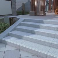 Carreaux d'escalier en granit gris moderne, légers et de grande taille, avec finition polie ou brute, marches en pierre pour extérieur, prix d'usine
