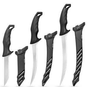 फैक्टरी थोक कम कीमत काले स्टेनलेस स्टील रसोई चाकू सैल्मन फिशिंग चाकू आउटडोर शिविर मछली पकड़ने वाला चाकू - Product Image 1