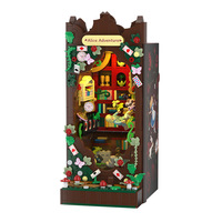 Mainan DIY Kartun IP Wonderland Shadow Book Stand Balok Bangunan Plastik ABS Partikel Kecil Puzzle Rakitan Usia 14 Tahun ke atas