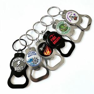 Décapsuleur de bouteilles de vin et de bière en métal, porte-clés personnalisé avec votre propre logo - Product Image 1