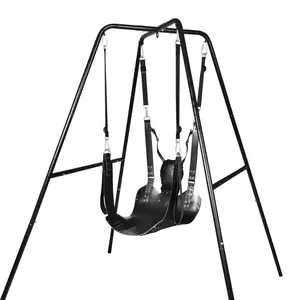 SM Furniture Metal Frame Sex Swing Stands Bondage Leather Multi Position Hanging Love Chair Sex Swing For Couple Adult Women Men