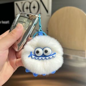 Lindo conejo Rex pelo Pom-Pom Ins muñeca pequeña bola de carbón felpa llaveros <span class=keywords><strong>libro</strong></span> bolsa colgante coche llavero - Product Image 3