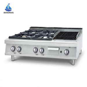 BANGMAOL Commercial Stainless Steel Countertop Gas Stove 4 Burner Multifunctional Dual Zone Control High BTU Burners for - Product Image 6
