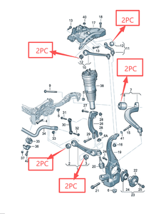 Thích hợp cho Audi a8d4 2011 2018 phía trước kiểm soát cánh tay ỐNg Lót Mười mảnh đặt 4h0407515b 4gd407181 4h0407182b 4h0407183c - Product Image 6