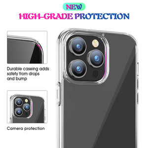 Para <span class=keywords><strong>iPhone</strong></span> 15 Pro Max Clear Case, Slim Fit 2 en 1 Hard PC Backplane Soft TPU Bumper Funda de teléfono a prueba de golpes para <span class=keywords><strong>iPhone</strong></span> 15 Pro Max - Product Image 2