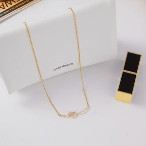 J & <span class=keywords><strong>D</strong></span> <span class=keywords><strong>Collana</strong></span> in oro 18K in acciaio inossidabile con strass bianco con cuore eterno e <span class=keywords><strong>nodo</strong></span> <span class=keywords><strong>collana</strong></span> con sorriso - Product Image 4