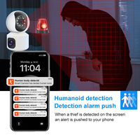 Kamera Keamanan Rumah Tuya Wi-Fi Smart Indoor Dual-Lens dengan Penglihatan Malam, Audio Dua Arah, dan Peringatan Deteksi Gerakan